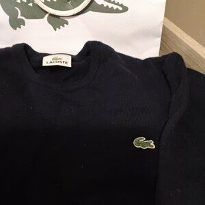 Lacosta original man dark blue sweater and hat  new not worn designer